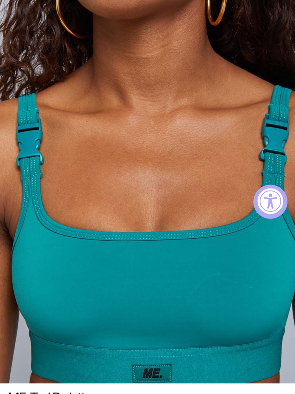 ME Makeover Essentials Teal Adjustable Sports Bralette with Shorts - Picture 1 of 5